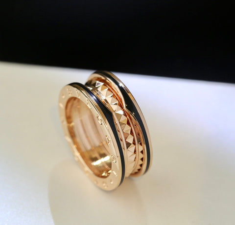 ZERO 1 GOLD BLACK CERAMIC RING
