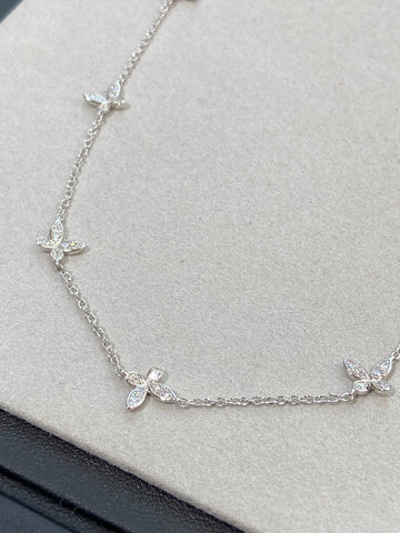 CLASSIC BUTTERFLY PETITE DIAMOND SILVER NECKLACE
