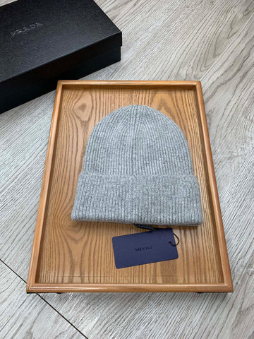 BEANIE HAT IN PALE GRAY WOOL 431360