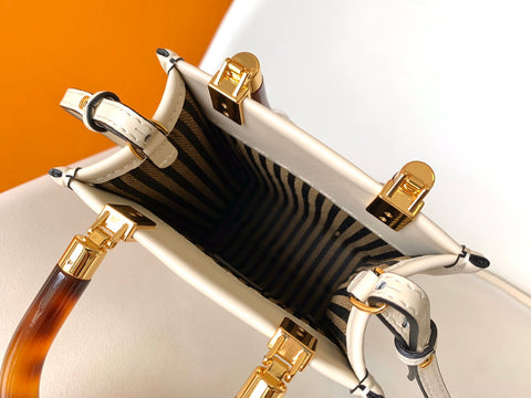 Fend Mini Sunshine Shopper Bag 18 White Leather