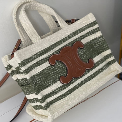 TRIOMPHE 29 FABRIC WHITE BLACK WITH BROWN LOGO