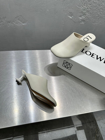 LW TOY MULE 55 WHITE CALFSKIN