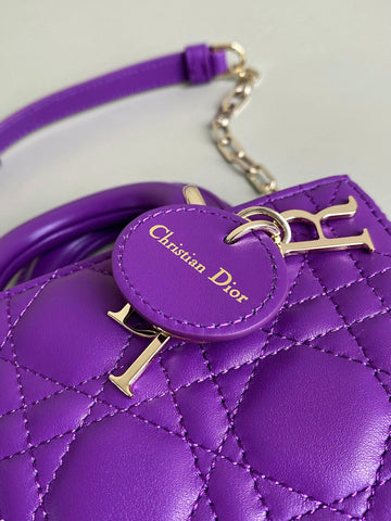 MINI D-JOY BAG 17 IN VIOLET PURPLE LAMBSKIN