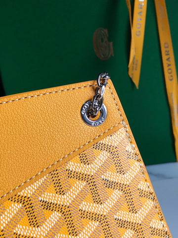 ROUETTE STRUCTURÉ MINI BAG 21 IN YELLOW GOYARDINE CANVAS AND CALFSKIN