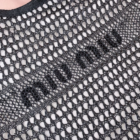 IVY TOTE BAG 40 IN BLACK MIX WHITE MESH