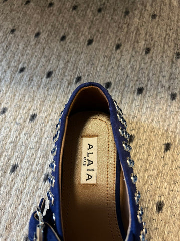 STRASS BALLET FLATS IN COBALT BLUE LAMBSKIN