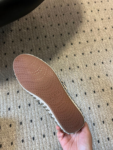 STRASS BALLET FLATS IN WHITE LAMBSKIN