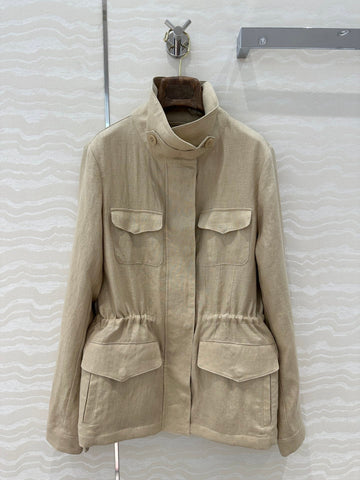 LP CLASSIC STAND-COLLAR LINEN JACKET