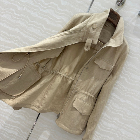 LP CLASSIC STAND-COLLAR LINEN JACKET