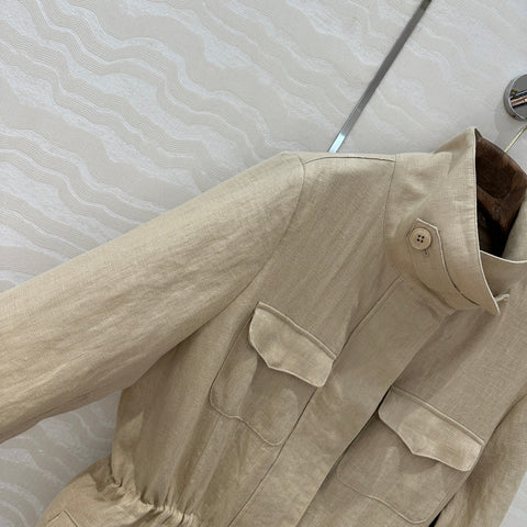 LP CLASSIC STAND-COLLAR LINEN JACKET