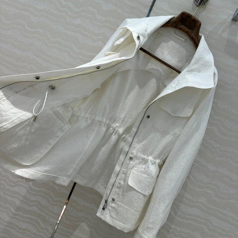 LP CLASSIC STAND-COLLAR LINEN JACKET 265165