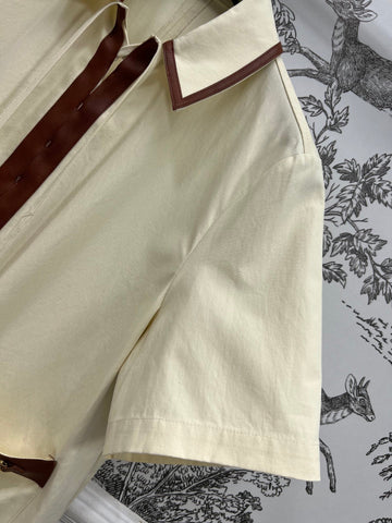 GUCCI 25S NEW STYLE SHORT SLEEVE LAPEL DRESS 262936