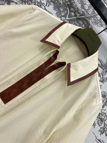 GUCCI 25S NEW STYLE SHORT SLEEVE LAPEL DRESS 262936