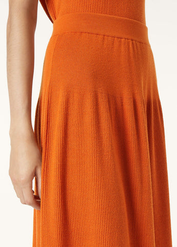 LP ORANGE KNIT MIDI SKIRT