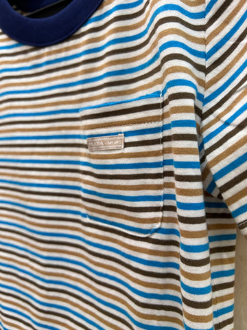 STRIPED CREW NECK TEE 25S IN COTTON 266080