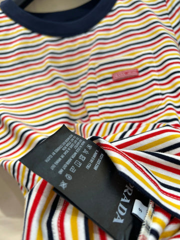 STRIPED CREW NECK TEE 25S IN COTTON 266086