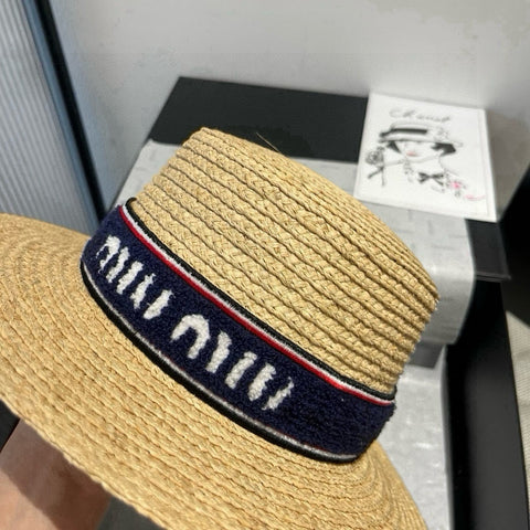 MM STRAW HAT IN BEIGE RAFFIA