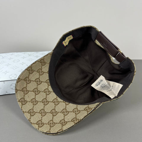 GG BASEBALL CAP IN DARK BEIGE MONOGRAM CANVAS