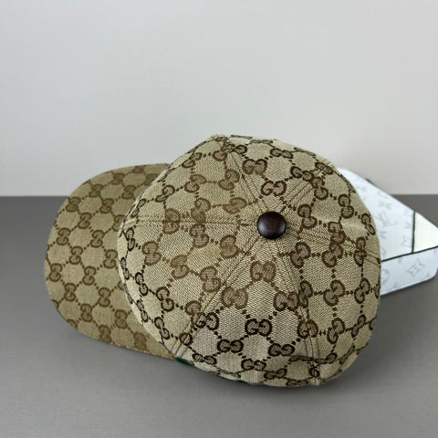 GG BASEBALL CAP IN DARK BEIGE MONOGRAM CANVAS