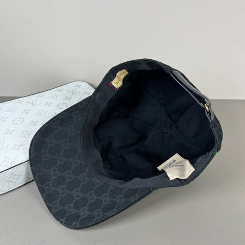 GG BASEBALL CAP IN BLACK MONOGRAM CANVAS