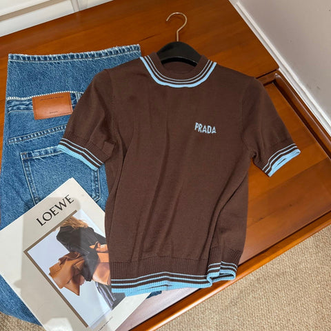 PRADA SHORT-SLEEVE KNIT TOP STYLE 99