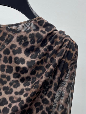 YSL 25S LEOPARD PRINT SKIRT STYLE 44