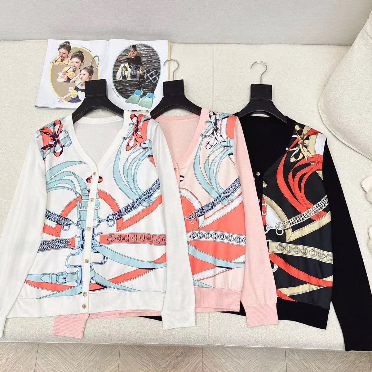 HM 25S Cardigan Tencel Knit Fabric with Rayon Fabric