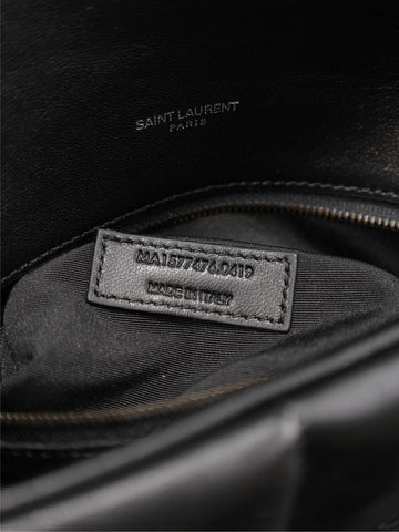 LOULOU PUFFER MEDIUM 29 IN ALL BLACK SHEEPSKIN BLACK HARDWARE