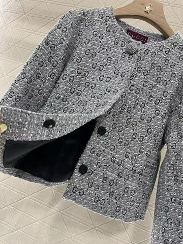 GG Coat Grey Tweed Coat