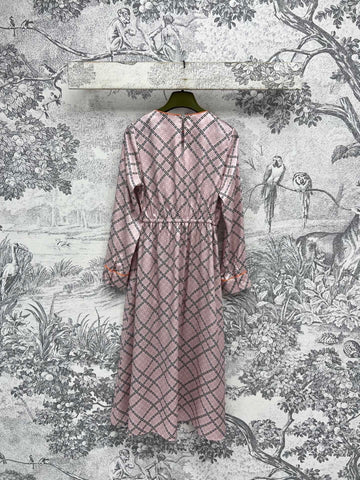 GG Printed Silk Dress Pink Ready To Wear