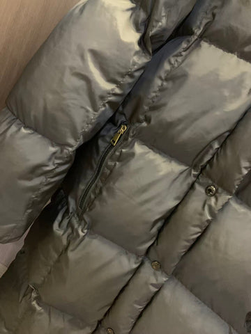 HOODED LONG PUFFER JACKET IN BLACK