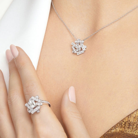 THREADS SILVER DIAMOND RING