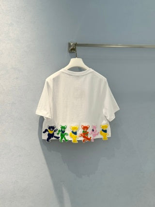 Loewe 25 Bear Embroidered High Waist Short T-shirt Cotton