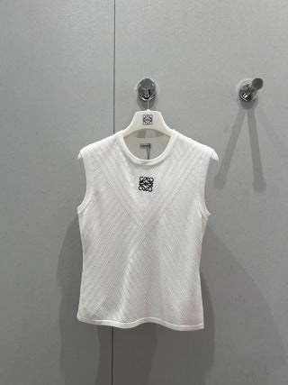 Loewe 2025 Embroidered Knitted Vest Wool