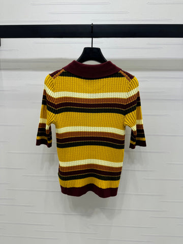 GUCCI 25S SHORT SLEEVE STRIPED POLO SHIRT 264081