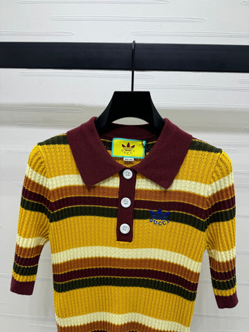 GUCCI 25S SHORT SLEEVE STRIPED POLO SHIRT 264081