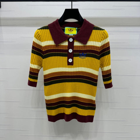 GUCCI 25S SHORT SLEEVE STRIPED POLO SHIRT 264081