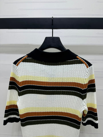 GUCCI 25S SHORT SLEEVE STRIPED POLO SHIRT 264080