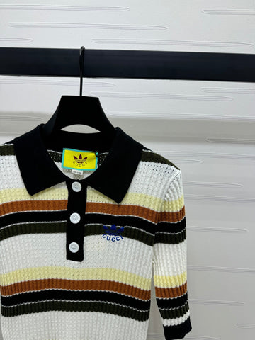 GUCCI 25S SHORT SLEEVE STRIPED POLO SHIRT 264080