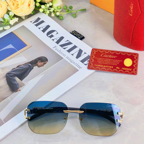 PANTHÈRE RECTANGULAR FRAME SUNGLASSES 580762 IN METAL