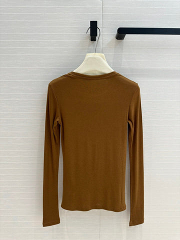 Loewe Long-sleeve T-shirt Olive Brown Lyocell