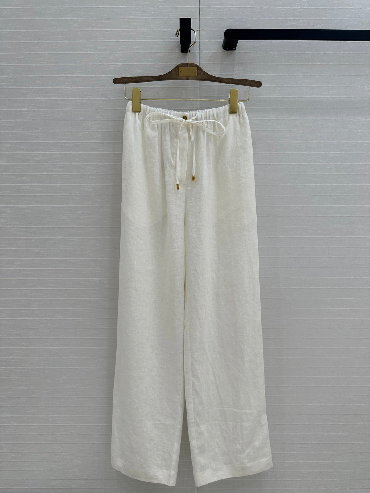 LP STRAIGHT-LEG LINEN PANTS IN WHITE