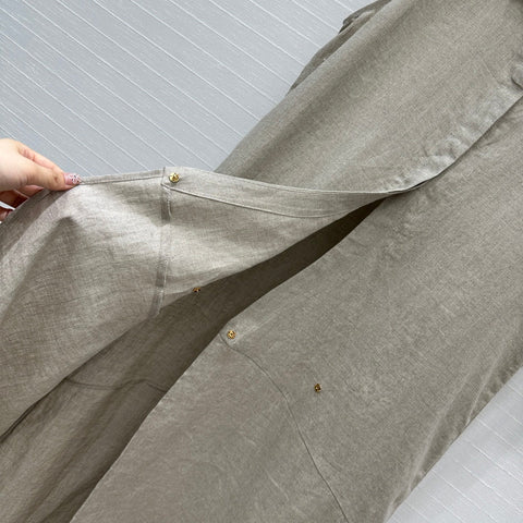 Loewe Sleeveless Long Skirt Grey Linen