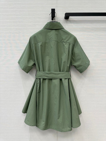 Loewe Short-sleeved Dress Green Cotton