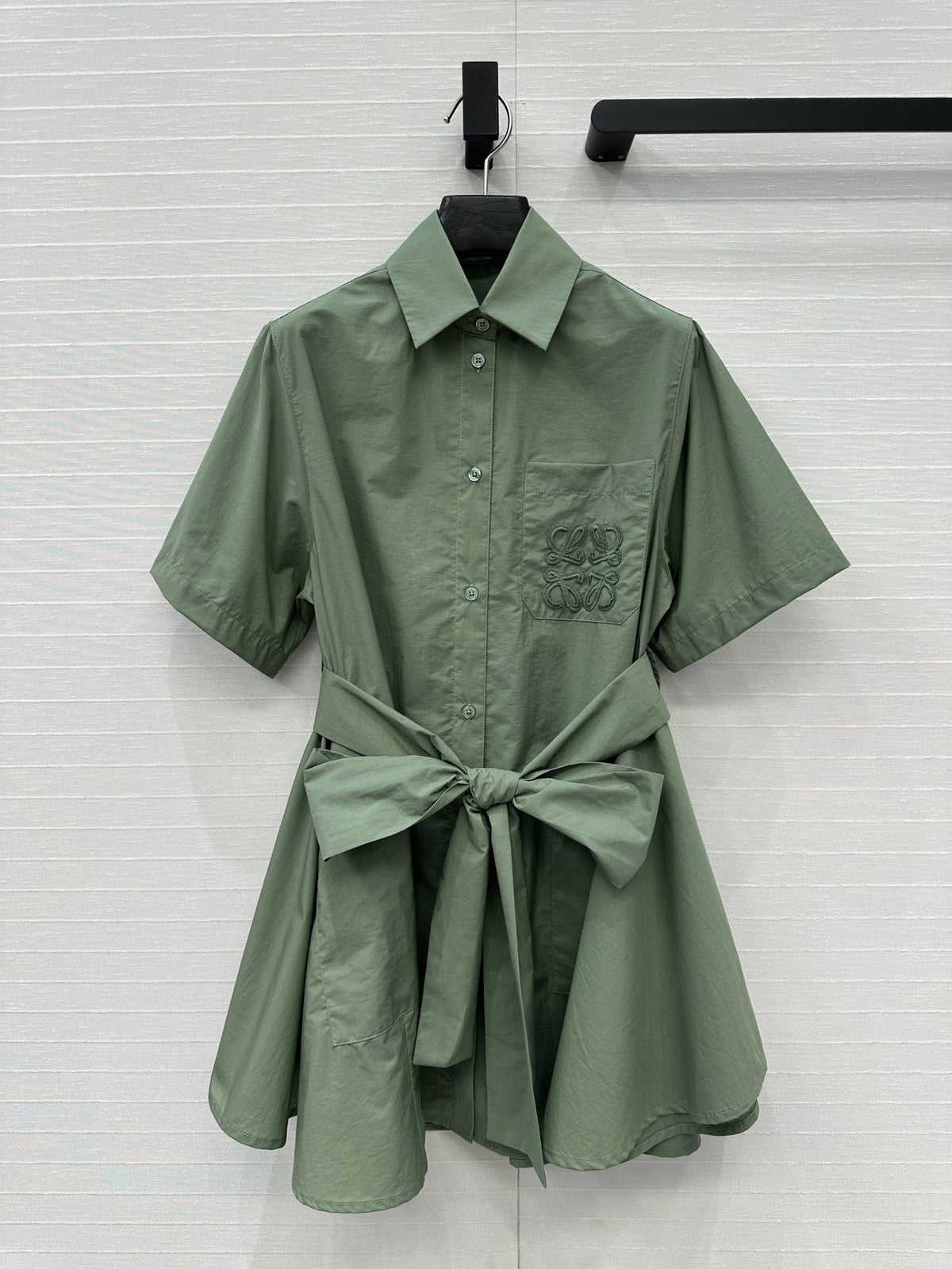 Loewe Short-sleeved Dress Green Cotton