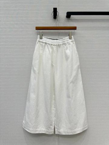 Loewe Wide-leg Pants White Cotton
