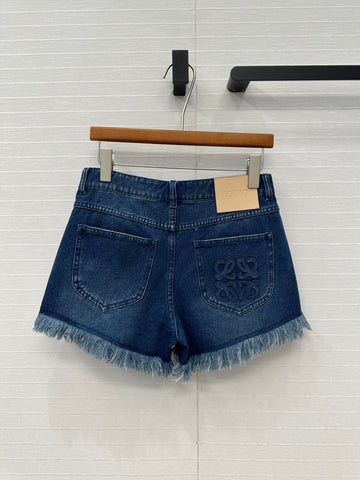 Loewe Raw-edge Denim Shorts Blue Cotton