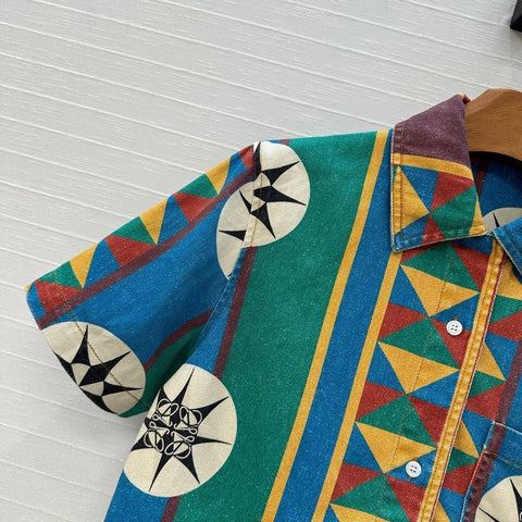 Loewe Short-sleeved Denim Shirt Multicolor Cotton