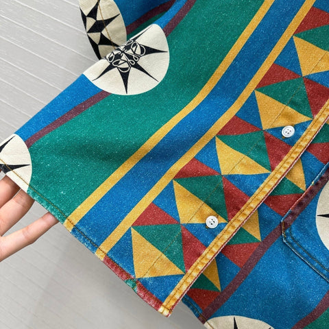 Loewe Short-sleeved Denim Shirt Multicolor Cotton