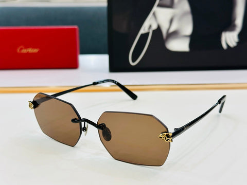 PANTHÈRE RIMLESS GEOMETRIC FRAME SUNGLASSES CT0504S IN METAL